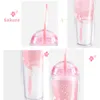 Sakura Cup BPA Free Plastic S mit Deckel und Stroh Sommer Kawaii Wasserflasche wiederverwendbarer Becher zum Trinken von Milchkaffee 220509