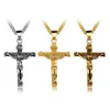 Correntes Crucifix Jesus Cristo Men Jóias Gold Brown Color Pingente de aço inoxidável com colares de corrente de pescoço Para Man Women5861068