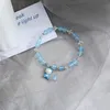 Popcorn poeder kristal natuursteen kralen armband schattige elastische koordbeer konijn daisy bedel armbanden minnaar vrouw cadeau