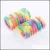 Elastici per capelli Gioielli Bambini Ragazza Colorf Cavo telefonico Cravatta Ragazze Elastici per capelli Anello Corda Bracciale Stretch S Dhosq