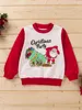 Baby Boy Christmas & Letter Print Round Neck Sweatshirt SHE