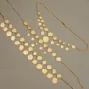 Ketten türkische Münz Halskette Wasserwellenkette Gold plattiert Frauen Arabisch Hochzeit Schmuck ethnische Halsklakenschainschainsschains