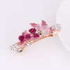 Fashion Crystal Floral Barrettes Hairpin Girl Ladies Hairwear Jewelry For Women Lega di strass Party Leaf Hair Clips