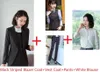 Women's Two Piece Pants Women's Styles Fashion Striped Formal Business Suits With Jackets And Blazers Uniforms Designs Women Work Wear