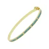 SUMMER Fashion Women Hand Armband smycken Guldfärg Sparning Clear Cz Blue Turquoises Stone Bangle Armband för Women3042168