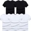 Högkvalitativ modemän tshirts Casual Short Sleeve Tshirt Mens Solid Casual Cotton Tee Shirt Summer Clothing 6pcslot 220704