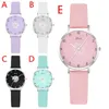 Wristwatches Women Elegant Simple Daisy Pattern Quartz Watch Fashion Casual Gilrs' Leather Clock Ladies Dress Wristwatch Relogio Feminin