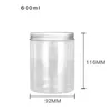 Dia.89mm Empty PET Plastic Clear Refiilable Bottle Food Candy Packaging Pot Aluminum Screw Lid Hair Wax Bottle Flower Tea Jar 600ml 800ml 1000ml