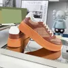 2022 Designer -Sneaker Print geprägte Freizeitschuhe Plattform Schuhe Frauen Frauen Web Sneaker Luxus Retro Dicke Sohle Trainer
