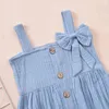 Baby Girl Romper Cotton Linen Muslin Toddler Kids Playsuit Sleeveless Solid Bowknot Baby Girl Clothing Summer Infant Romper G220521