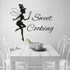 Sweet Coooking Vinyls Sticker Restaurang Dessert Shop Decored Cooking Fairy Girl Wall Art Decals Custom Texts Kitchen Mural 220621