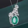 Chains Leopard CZ Stone Pendant Necklace For Women Design Statement Animal Pendants Shining Cubic Zirconia NecklacesChains ChainsChains