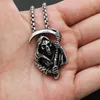 12 Stück Vintage Gothic Grim Reaper Death Scythe Skull Anhänger Halskette für Männer Frauen Schmuck