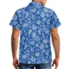 Mäns avslappnade skjortor sommar för män hawaiian paisley 3d mönster kubanska guayabera toppar skjorta stor storlek korta ärmkläder