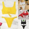 ملابس السباحة للسيدات Hirigin 2022 قطعتين مثيران نساء بيكيني مجموعة ضمادة دفع مبطنة بدلات الاستحمام