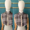 Boogbladen mode plaid nep kragen shirt afneembare kraag stropdassen voor vrouwen en heren trui blouse tops kleding decoratieve fred22