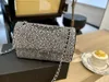 Full diamond bag one shoulder cross body bags flap 5A high-end quality designer luxury goods women's armpit banquet bag coin purse