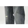 Men's Jeans Men's High Quality American Ripped Men's Loose Spring And Autumn Straight-leg Pants Retro Nine-point PantsMen's