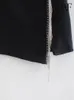 TRAF Mulheres Moda Com Bejeweled Detalhe Detalhe Mini Saia Vintage Cintura Alta Zíper Feminino Mujer 220317