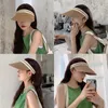 Summer Empty Top Sun Hat Anti Uv Female Outdoor Visor Cap Casual Shade Hat Straw Wide Large Brim Beach Sunhat Lady 220701