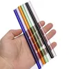 20cmReusable Eco Borosilicate Glass Drinking Straws Clear Colored Bent Straight Milk Cocktail Straw High temperature resistance DH8888