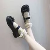 Klädskor klassiker retro kawaii bowknot mary jane kvinnor söt lolita rund tå plattform lägenheter casual mode vita bruna loafers 2022 220518