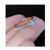 S925 Srebrny pierścień cyrkon Designer Biżuterię Pierłdy ślubne Rozmiar 5-11 Akcesoria dla kobiet 071401