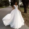 Свадебное платье 3D цветы V-образный вырезок A-Line Backless Bride Hown 2022