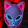 LED Toy Mask Demon Slayer Tanjirou Mask Sabito Mascarilla Makomo Cosplay Masques Halloween