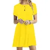 "Stylish Designer Short Sleeve Dress for Women - Casual Solid Color Plus Size Clothing for Spring and Summer - Cute Guest Outfit by Woman Designers"