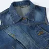 Femmes Gilets Denim Gilet Femmes Casual Colete Manteau Vintage Cardigan Jean Sans Manches Col Rabattu Poitrine Femme Vêtements 2022 Luci22