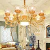 Nordic luksusowy złoty kryształ LED LED żyrandol żyrandol loft Villa Luster lampa lampa salon sala el hall wystrój lampy mandelie 226U