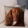 Cushion/Decorative Pillow Cute Pet Miniature Dachshund Dog Cushion Cover 45 Super Soft Short Plush Covers Pillows Cases Home Decor Animal Pi