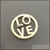 Pendant Necklaces Pendants Jewelry 5Pcs Gold Sier Plated Heart Lock Love Word Hollow Round English Let Dw6