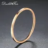 結婚指輪ダブルフェアシンプルな可憐なリング 1 ミリメートル幅ステンレス鋼女性ガールポリッシュファッションジュエリー DFR826MWedding