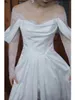 Hochzeit Kleid Weiß Neueste Off Schulter Lange hülse Spitze Hohe Schlitz Bodenlangen Brautkleider Romantische vestido de novia