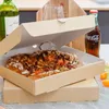 Les fabricants fournissent une boîte à pizza vierge Personnalisez les boîtes d'emballage alimentaire en papier ondulé pâte pizza burger snack Matériaux recyclés pizzas Conteneurs