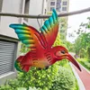 Decoratieve objecten Figurines kolibrie metalen wanddecoratie heldere kleur sculptuur 3D ontwerp handgemaakt voor binnen