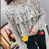 Chemisiers femme chemises Sprint coréen Chic Floral mousseline De soie femmes mince Transparent doux haut Blusas Femininas élégant Camisas De