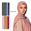 Modna modalna bawełniana koszulka hidżab szalik długi muzułmański szal zwykły miękki krawat okłady na głowę dla kobiet Afryka główna 50 x 60 cm