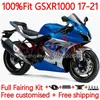 Injection Fairings For SUZUKI GSXR-1000 K17 GSXR 1000 CC 17-21 Bodywork 12No.137 GSXR1000 17 18 19 20 21 1000CC GSX-R1000 2017 2018 2019 2020 2021 OEM Body Kit blue silvery