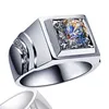 Äkta 925 Sterling Silver Herrring Lyx Elegant Utsökt Stor Diamant Moissanite Förlovningsbröllopsfest Fina smycken