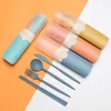 Creative Wheat Portable Tableware Set Knife Fork Spoon Chopsticks Picnic Student Tablewares Group Outdoor Travel Gifts WH0265