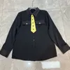 Женские блузкие рубашки дизайнерские модные шелковая одежда, вышитая буквы, бизнес с коротким рукавом кашта