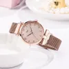 Womens Watches Set elegante vrouwelijke polshorloges magnetische gaasband Rose Woman Watch Bracelet Montre Femme Reloj Mujer