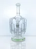 O mais recente recurso incrível reciclador bong vidro narguilé cachimbo de água "candelabro" favo de mel chuveiro reciclador GB-291 verde claro