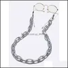 Cadenas para anteojos Accesorios para anteojos Moda 2021 Sier Color Acrílico Gafas Cadena Cuentas Gafas de sol Cordón Collar Correa Titular Accessa