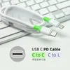 1M 3FT PD fast charging cable 20W USB C mobile phone data cables TPE elastic cable Type-C male to male