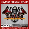 OEM red silvery Bodywork For Daytona 650 600 CC 600CC 650CC 02 03 04 05 Bodys 132No.14 Daytona650 Daytona-600 2002-2005 Daytona600 2002 2003 2004 2005 Fairings Kit