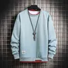 2021New Mens Casual Sudaderas con capucha Mannen Nep Twee Kken Multi Kleur O-hals Modo Harajuku Stijl Mannelijke Sudadera L220730